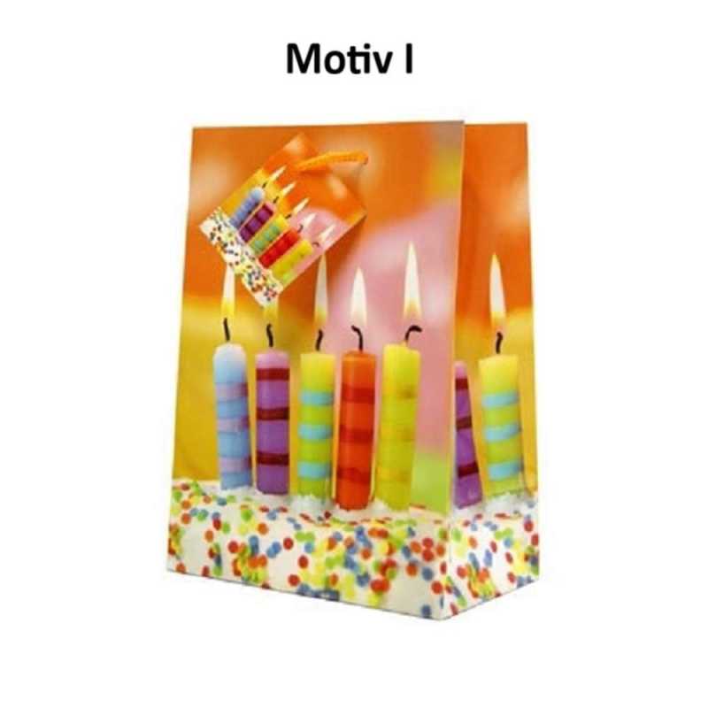 Geschenketasche Happy Birthday - 18 x 23 x 10 cm - verschiedene Motive