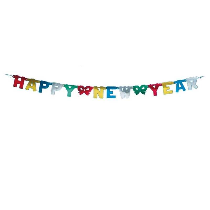 Buchstaben-Girlande "Happy New Year" - bunt - ca. 156 cm