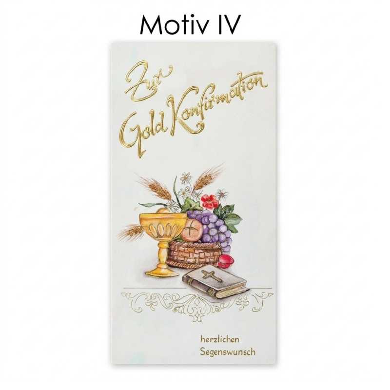 Grusskarte - Goldkonfirmation - verschiedene Motiv
