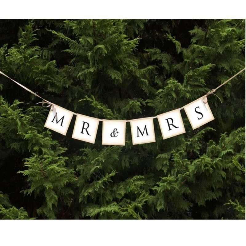 Girlande "Mr & Mrs." - Länge: 77 cm
