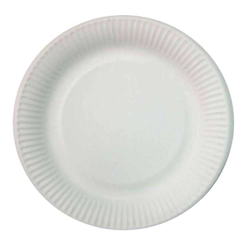 Pappteller - weiß -  Durchmesser: 23 cm  - 100 St