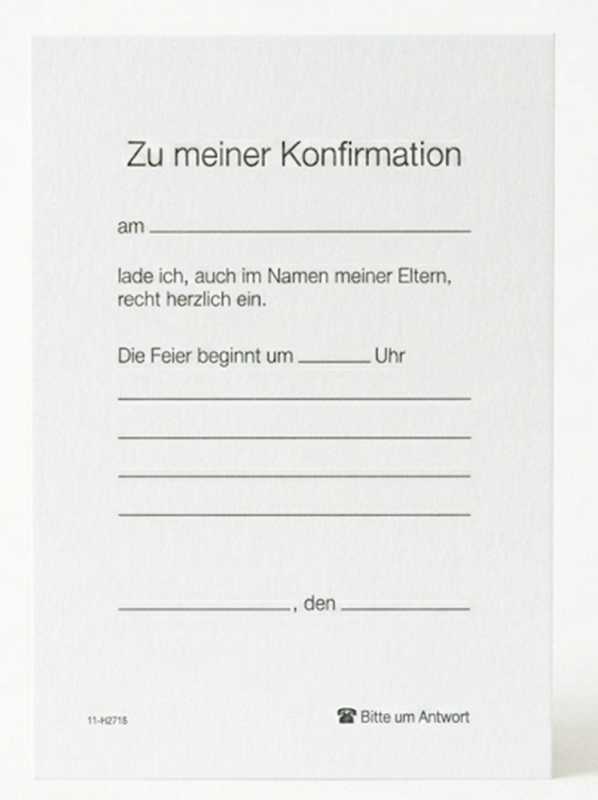 Konfirmations-Einladung mit Innentext - 5 Stück