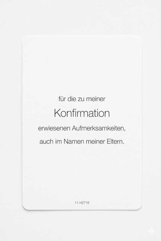 Konfirmation - Danksagung mit Innentext - 5 Stück