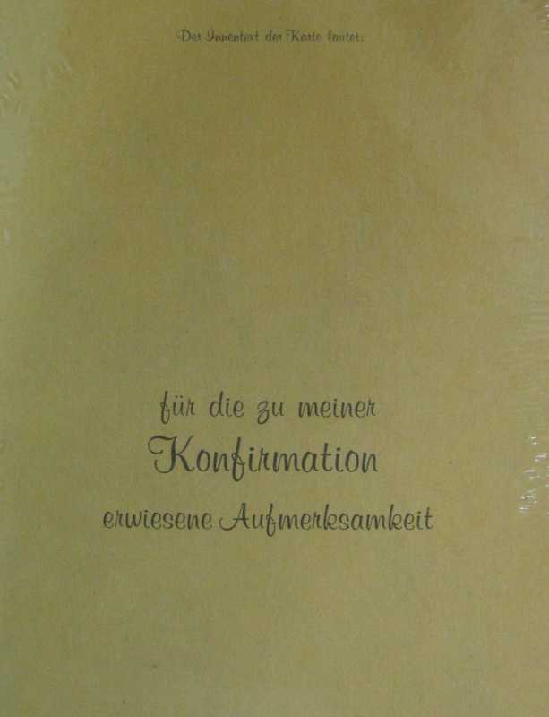 Konfirmation - Danksagung mit Innentext - 5 Stück
