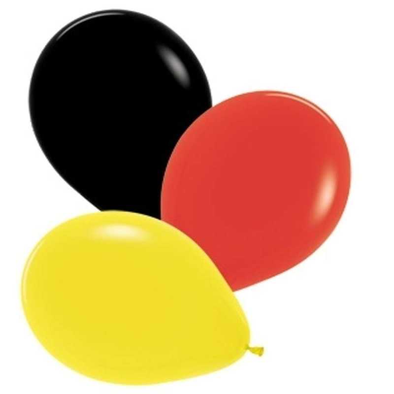 Luftballon schwarz/rot/gelb 12 Stück