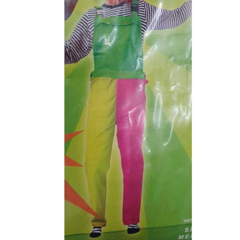 Latzhosen - Fluo-Gelb/Grün/Pink - Erwachs.Größe: L