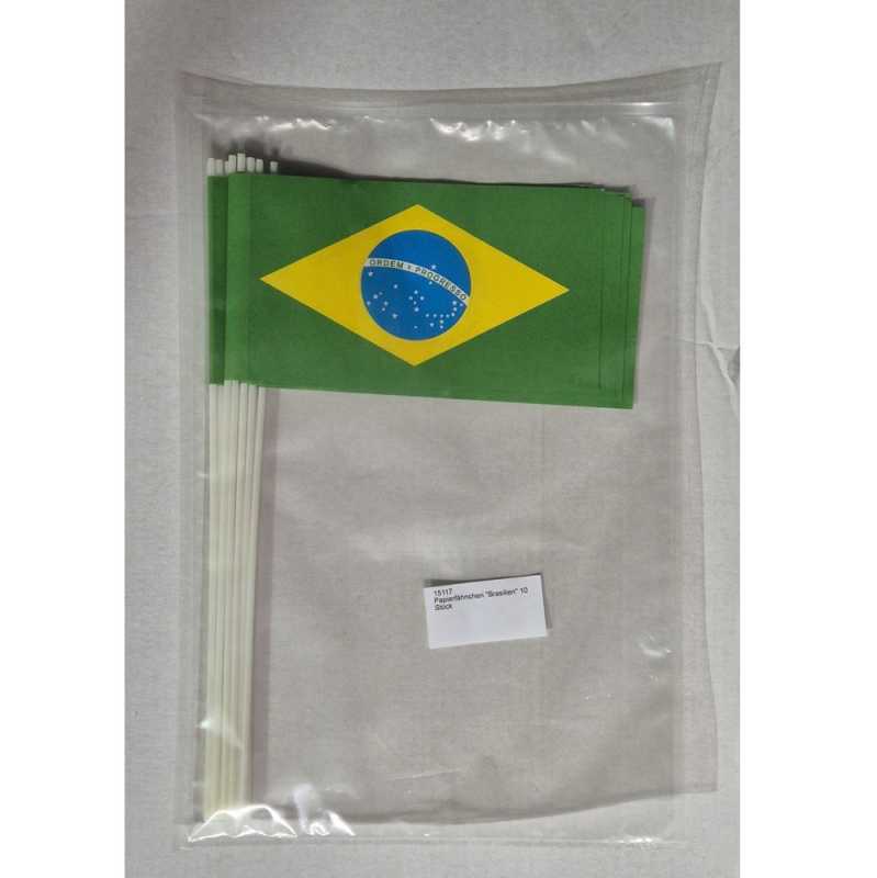 Papierfähnchen "Brasilien" 10 Stück