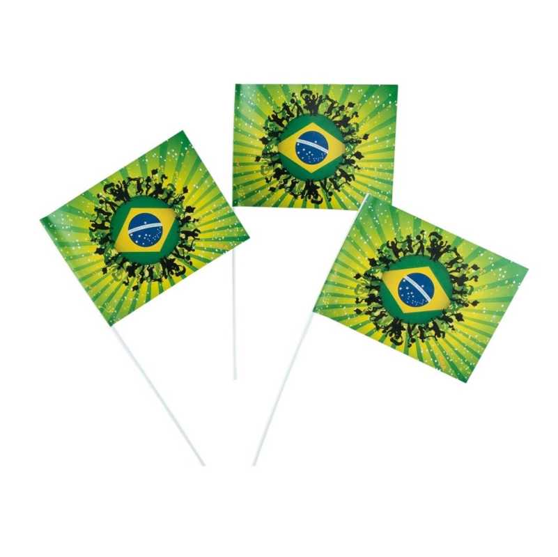 Papierfähnchen "Brasilien" - 50 Stück
