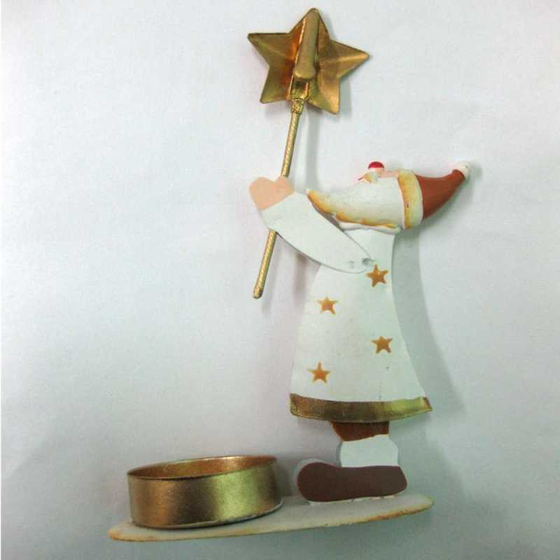 Teelichthalter - Weihnachtsmann mit Kartenhalter