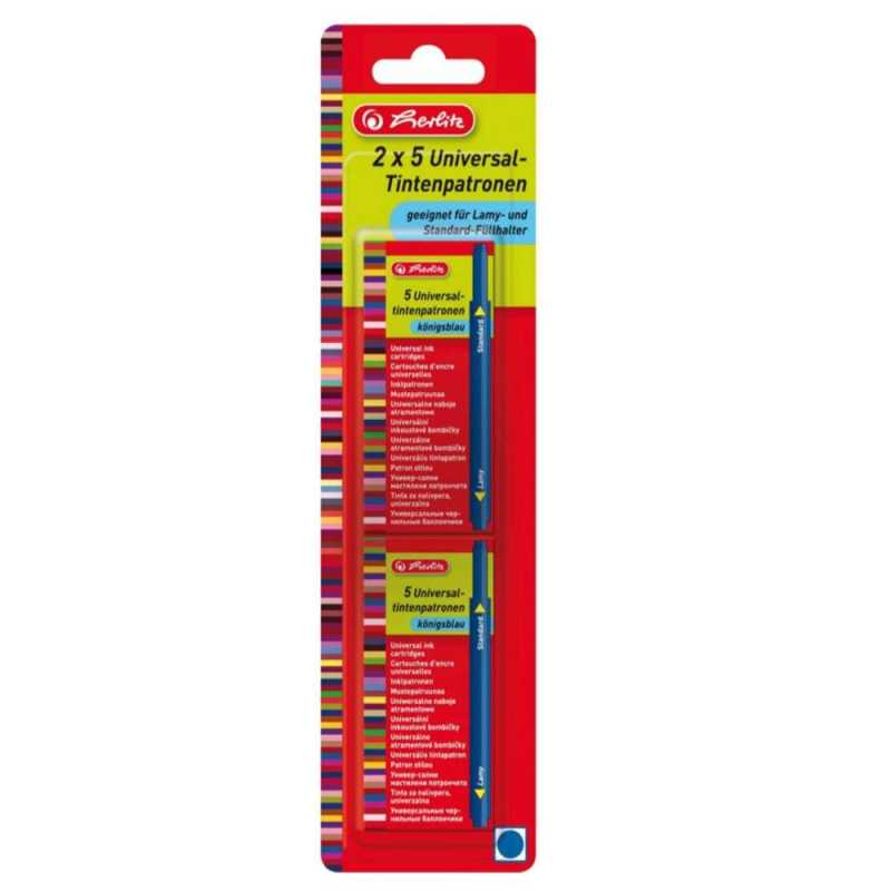 Tintenpatronen - universal - 2 x 5 Stück - Farbe: blau oder schwarz