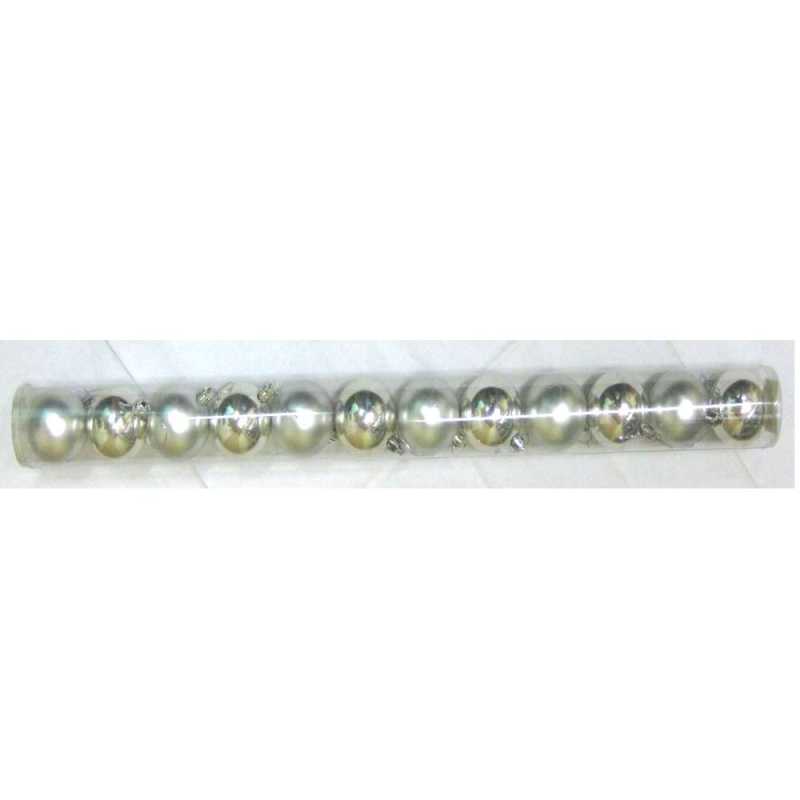 Weihnachtskugeln - Durchmesser: 6 cm - silber - 12er