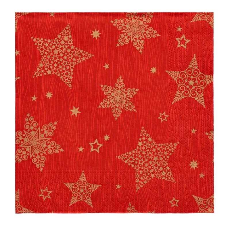 Serviette "Christimas Shine" - rot - 33 x 33 cm