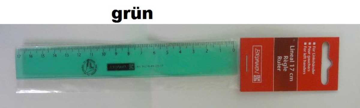 Lineal - Linkshänder - 17 cm - verschiedene Farben