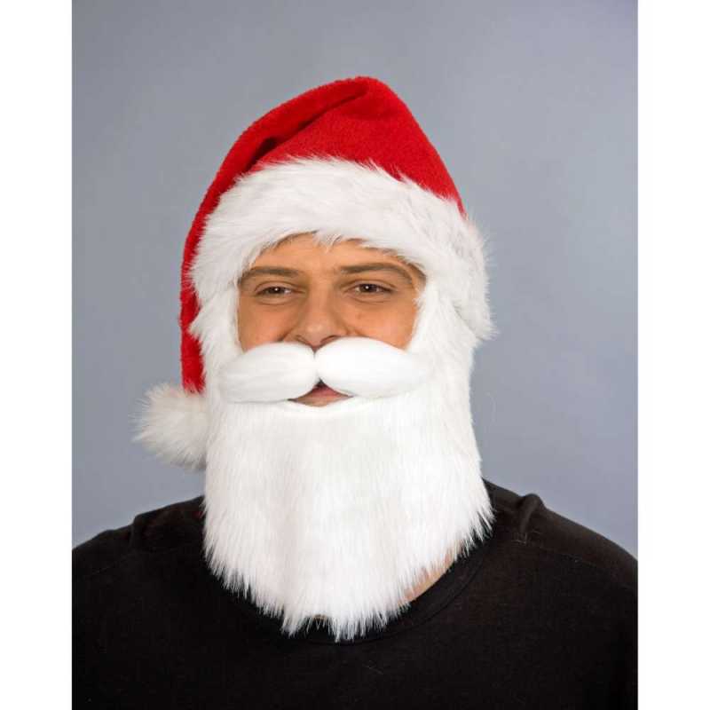 Nikolausplüschmütze mit Bart
