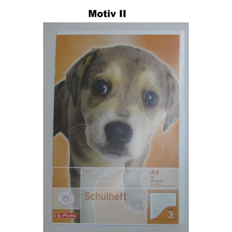 Schulheft - DIN A4 - Lineatur 3 - 16 Blatt - verschiedene Motive