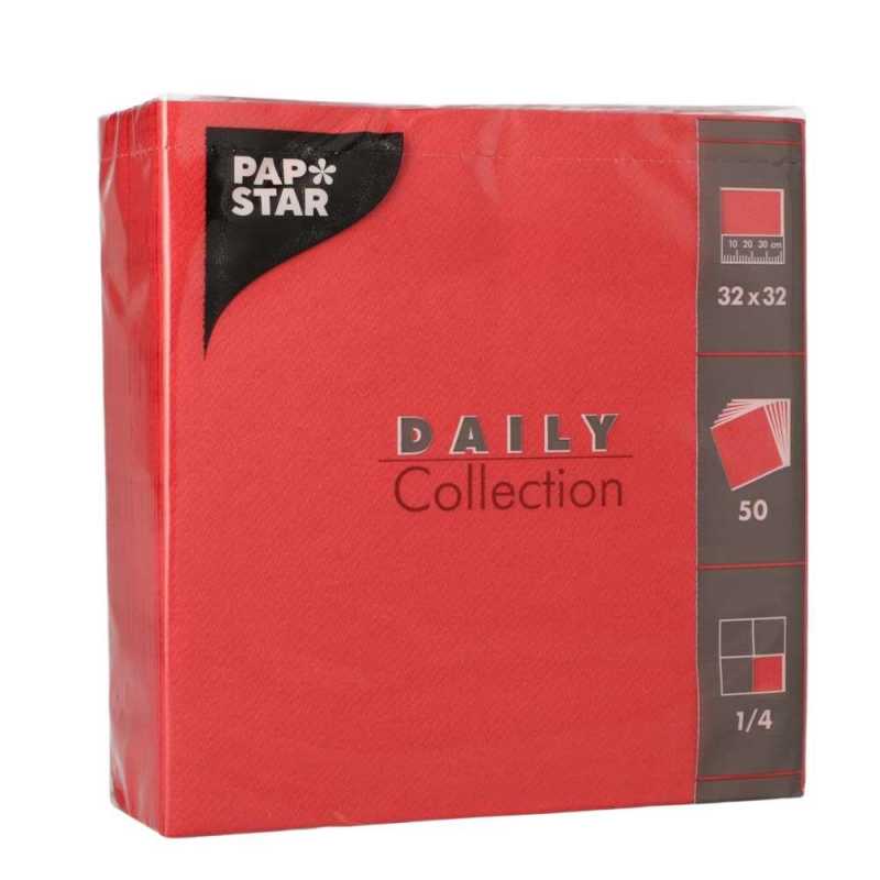Serviette - rot - 32 x 32 - 50 Stück