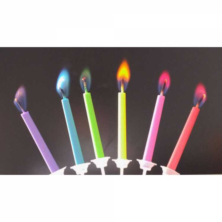 6-24 Stück Geburtstagskerzen mit farbiger Flamme Kindergeburtstag Kerze Feier 