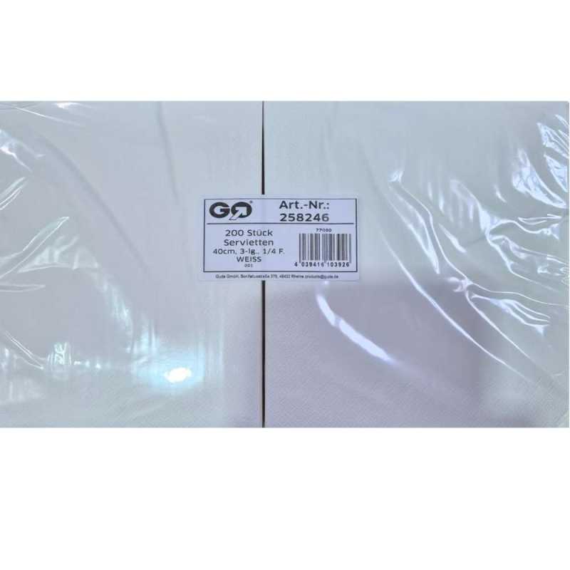 Serviette - weiß - 3-lagig - 40 x 40 cm - 1600