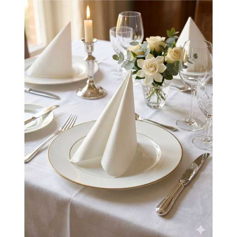 Serviette - weiß - 3-lagig - 40 x 40 cm - 1600