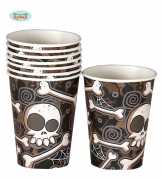 Papp-Trinkbecher "Totenkopf" - 8 Stück/Paket