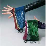 fingerlose Paillettenhandschuhe schwarz