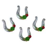 Deko-Hufeisen mit Klebepunkt - ca. 5 x 5 x 1 cm - 4 Stück/Paket