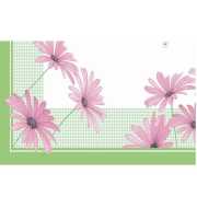 Dunicel-Mitteldecken "Pink flower" - 5 Stück