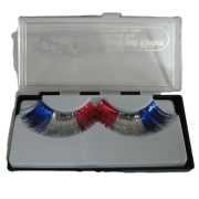 Fanwimpern rot/weiß/blau mit Kleber