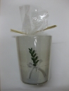 Glaskerze "Believe" - Durchmesser: 9 cm - Höhe: 10 cm