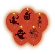 LED-Luftballons "Halloween" - 5 Stück/Paket