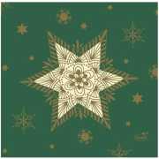 Serviette "Glittering Stars" - green - 24 x 24 cm