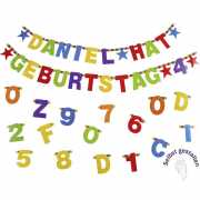 Girlande Mit Buchstaben Und Zahlen Zum Selbst Gestalten 84 Teilig Bestehend Aus A Z 0 9 Sternen Partybedarf Und Kostüme Online Shop