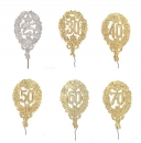 Jubiläumszahlen Blumenstecker - Zahlen: 25, 30, 40, 50,  60, 70