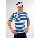 Ringelshirt-  halbarm - blau/weiß - Größe: 6/M, 8/XL oder 9/XXL