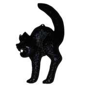 Wanddeko - buckelige, schwarze Katze