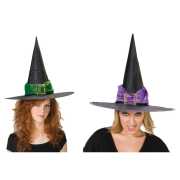Hexenhut mit großer Schnalle in Grün und Lila – Kostüm jetzt online kaufen