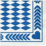 Serviette "Bayrische Raute" - 3-lagig - 33 x 33 cm - 1/4-falz - 20 Stück/Paket