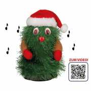 Weihnachtsbaum mit Mütze, tanzend und drehend